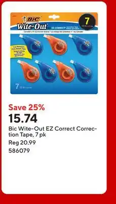 Staples Bic Wite-Out EZ Correct Correction Tape, 7 pk offer