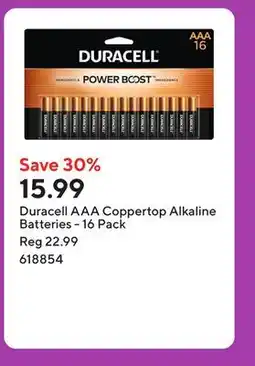 Staples Duracell AAA Coppertop Alkaline Batteries - 16 Pack offer