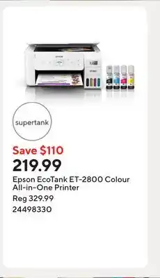 Staples Epson EcoTank ET-2800 Colour All-in-One Printer offer