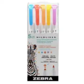Staples Zebra Dual tip Highlighters - Stamp and Fine Bullet - Assorted Colours - Set of 5 offer