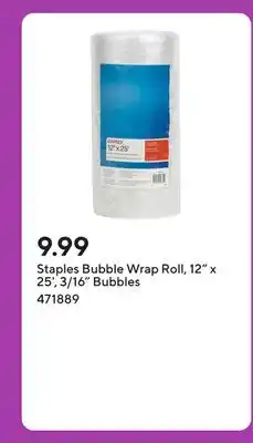 Staples Staples Bubble Wrap Roll, 12 x 25', 3/16 Bubbles offer