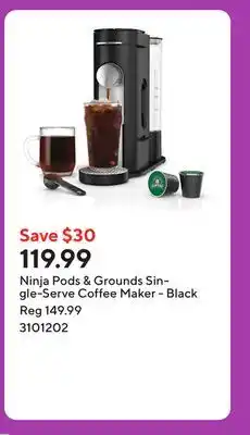 Staples Ninja Pods & Grounds Single-Serve Coffee Maker - Black offer