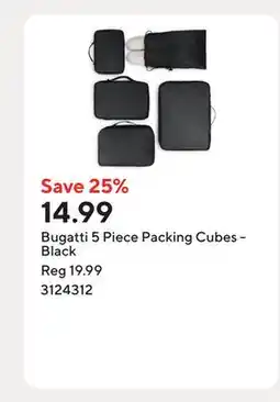 Staples Bugatti 5 Piece Packing Cubes - Black offer
