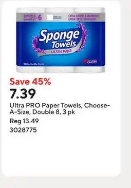 Staples Ultra PRO Paper Towels, Choose-A-Size, Double 8, 3 pk offer