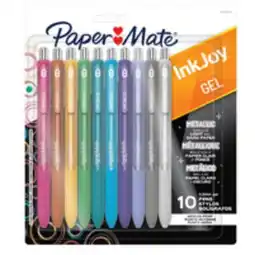 Staples Paper Mate InkJoy Gel Metallic Retractable Pen - Medium Point (0.8mm) - Assorted Colours - Set of 10 offer
