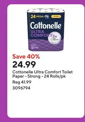 Staples Cottonelle Ultra Comfort Toilet Paper - Strong - 24 Rolls/pk offer