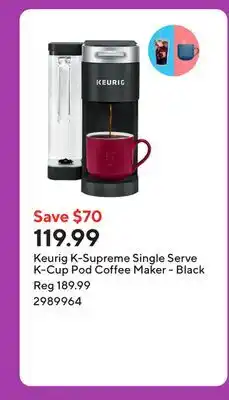 Staples Keurig K-Supreme Single Serve K-Cup Pod Coffee Maker - Black offer