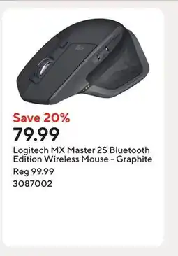 Staples Logitech MX Master 2S Bluetooth Edition Wireless Mouse - Graphite offer