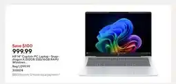 Staples HP 14 Copilot+ PC Laptop - Snapdragon X/512GB SSD/16GB RAM/Windows 11 Home offer