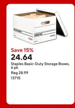 Staples Staples Basic-Duty Storage Boxes, 6 pk offer