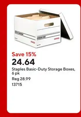 Staples Staples Basic-Duty Storage Boxes, 6 pk offer
