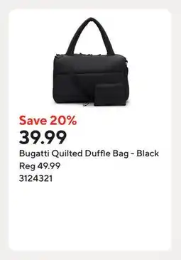 Staples Bugatti Quilted Duffle Bag - Black offer