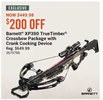 Cabela's Barnett XP390 TrueTimber Crossbow Package with Crank Cocking Device offer