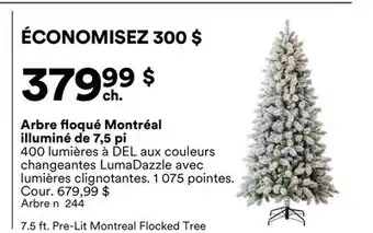 Michaels Arbre floqué Montréal illuminé de 7,5 pi offer