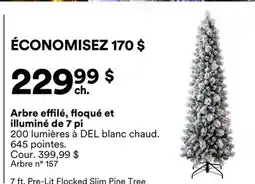 Michaels Arbre effilé, floqué et illuminé de 7 pi offer