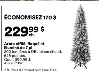 Michaels Arbre effilé, floqué et illuminé de 7 pi offer
