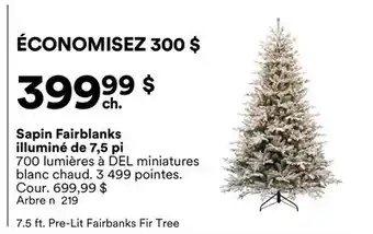 Michaels Sapin Fairblanks illuminé de 7,5 pi offer