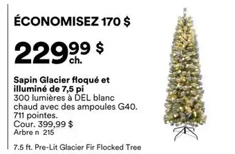 Michaels Sapin Glacier floqué et illuminé de 7,5 pi offer