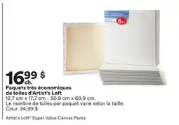 Michaels Paquets très économiques de toiles d'Artist's Loft offer