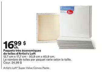 Michaels Paquets très économiques de toiles d'Artist's Loft offer