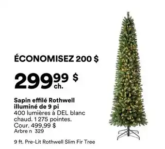 Michaels Sapin effilé Rothwell illuminé de 9 pi offer
