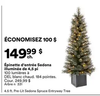 Michaels Épinette d'entrée Sedona illuminée de 4,5 pi offer
