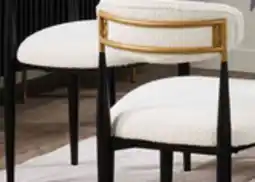 The Brick Kort & Co. Capri Counter-Height Stool with Boucle Fabric & Gold Accent, Metal - White offer