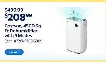 Walmart Costway 4500 Sq. Ft Dehumidifier with 5 Modes offer