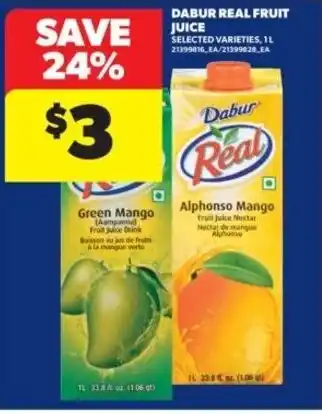 Real Canadian Superstore Dabur real fruit juice offer