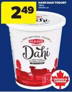 Real Canadian Superstore Hans dahi yogurt offer