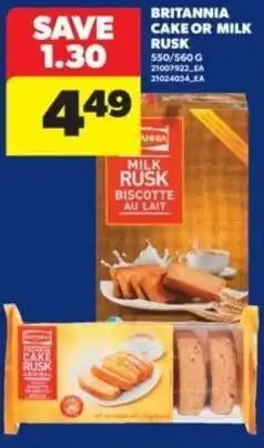 Real Canadian Superstore Britannia cake or milk rusk offer