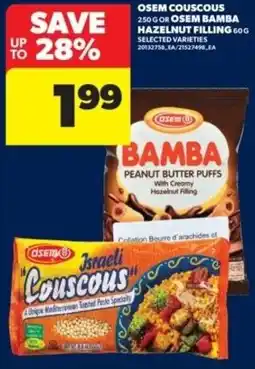 Real Canadian Superstore Osem couscous or osem bamba hazelnut filling offer