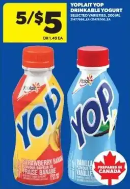 Real Canadian Superstore Yoplait yop drinkable yogurt offer