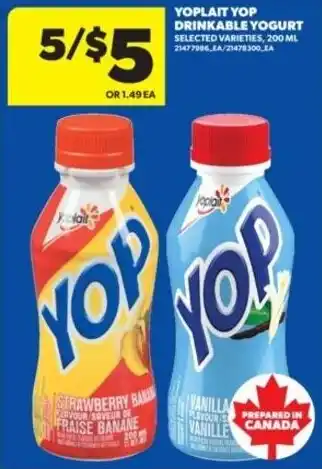 Real Canadian Superstore Yoplait yop drinkable yogurt offer