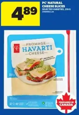 Real Canadian Superstore PC natural cheese slices offer
