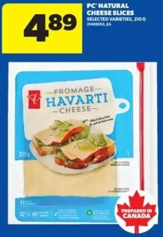 Real Canadian Superstore PC natural cheese slices offer