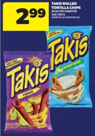 Real Canadian Superstore Takis rolled tortilla chips offer