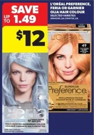 Real Canadian Superstore L'oréal preference, feria or garnier olia hair colour offer