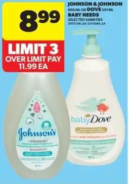 Real Canadian Superstore Johnson & johnson or dove baby needs offer