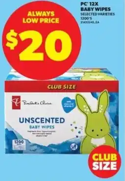 Real Canadian Superstore PC 12x baby wipes offer