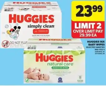 Real Canadian Superstore Huggies 16x baby wipes offer