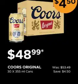 The Beer Store COORS ORIGINAL offer