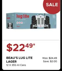The Beer Store BEAU'S LUG LITE LAGER offer