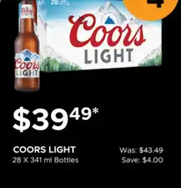 The Beer Store COORS LIGHT offer
