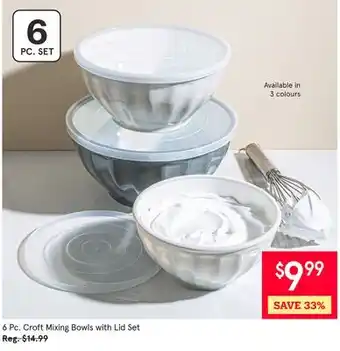Kitchen Stuff Plus 6 Pc. Croft Mixing Bowls with Lid Set offer