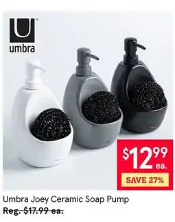 Kitchen Stuff Plus Umbra Joey Ceramic Soap Pump offer