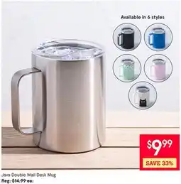 Kitchen Stuff Plus Java Double Wall Desk Mug offer