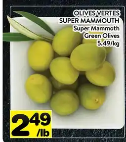 Supermarché PA OLIVES VERTES SUPER MAMMOUTH | Super Mammoth Green Olives offer