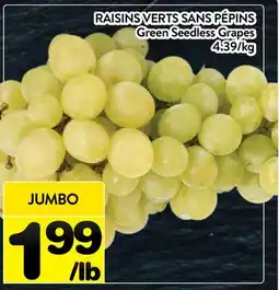 Supermarché PA RAISINS VERTS SANS PÉPINS | Green Seedless Grapes offer