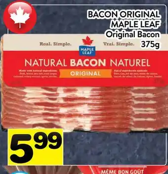 Supermarché PA BACON ORIGINAL MAPLE LEAF | Original Bacon offer